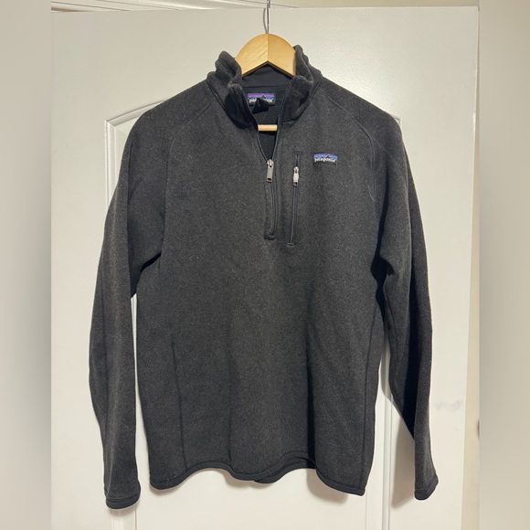 Patagonia Men's M Dark Gray Better Sweater 1/4-Zip Fleece - Picture 1 of 3